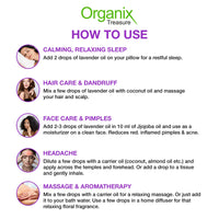 Organix Treasure Lavender Essential Oil for Relaxation, Sleep, Tension Relief, Hair Growth, Skin Care, Fragrance, (15ml)