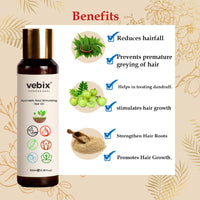 Vebix Professional HairCare Regimen -Ayurvedic 3 Product Kit -For Normal (All Types) Hair - Lotus AntiHairfall Shampoo + Anti HairFall Neem Oil & Hair Growth Serum