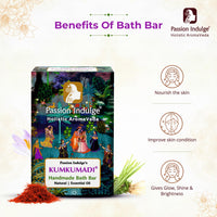 Passion Indulge Kumkumadi Natural Handmade Bath Bar & Kumkumadi Natural Face Mudd Pack For Skin Glow, Shine & Brightness with Saffron, Vetiver Oil and 16 Herbs