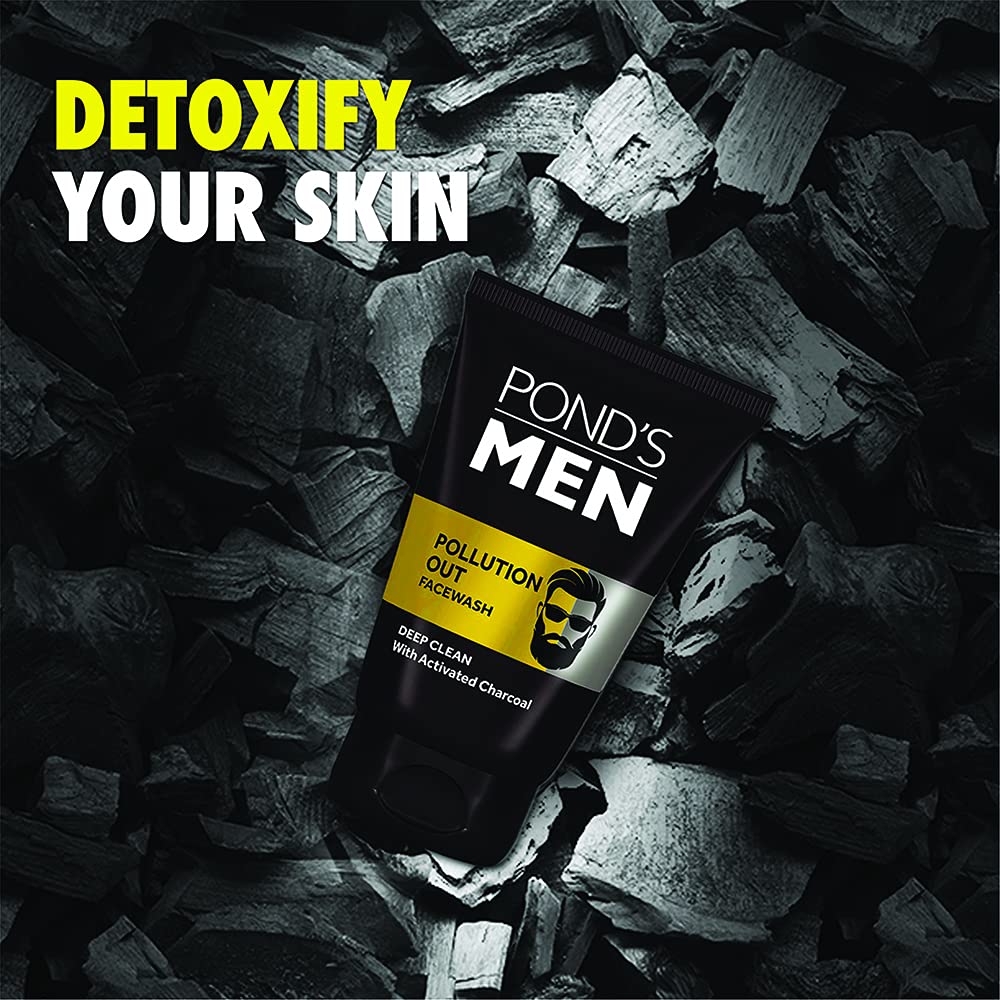 POND's Bright Beauty Spot-less Glow Face Wash, 100g & Pond's Men Pollution Out Activated Charcoal Deep Clean Facewash, 100 G