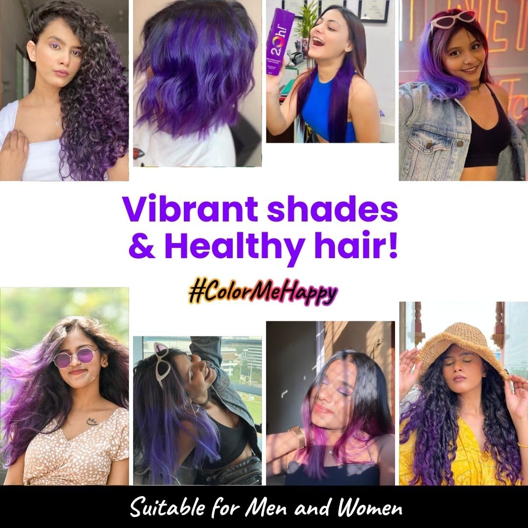 2.Oh! Italian- Violet Hair Color DIY Kit | Semi Permanent Hair Color + Hair Bleach for Hair Color | Hair Highlights for Women & Men | Hair Bleach with Plex & Argan oil| Lightening Kit