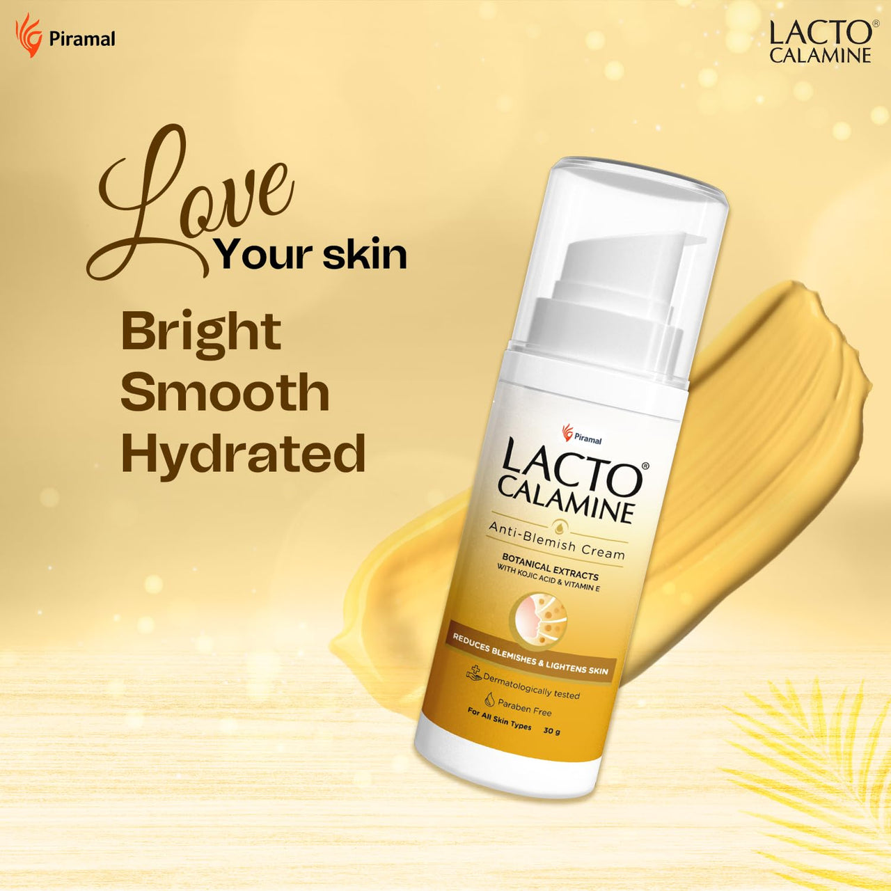 Lacto Calamine Anti Blemish Face Cream | 30g | Kojic Acid, Botanical Extracts & Vitamin E | Reduces Blemishes & Lightens Skin | Lightens Acne Marks & Spots | No Parabens & Dermatologically Tested