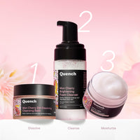 Quench Brightening Foam Cleanser with Cherry Blossom Radiance | Korean Face Wash for Glowing Skin | Removes Makeup, Dirt & Impurities | Brightens Dull Skin | Made in Korea (100ml)
