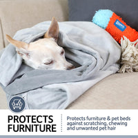 PetFusion Premium Dog Blanket, Cat Blanket | Ultra Soft Pet Blanket Available in Plush or Quilted, 2 Colors (Grey, Brown) | Perfect Blanket for Small Dogs & Large Dogs. 12 Month Warranty Small (31 x 27