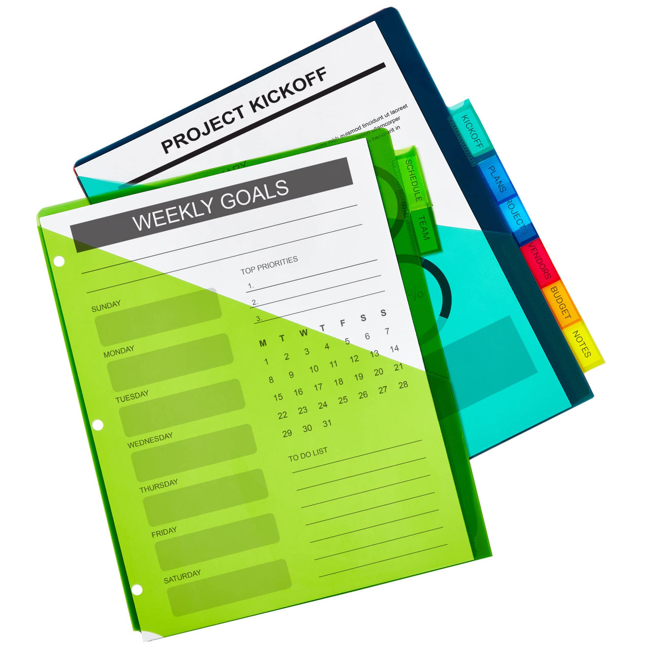 Avery Dividers for 3 Ring Binders, 8-Tab Binder Dividers, Two-Pocket Plastic Binder Dividers, Insertable Big Tabs, Multicolor, 3 Sets (71907)
