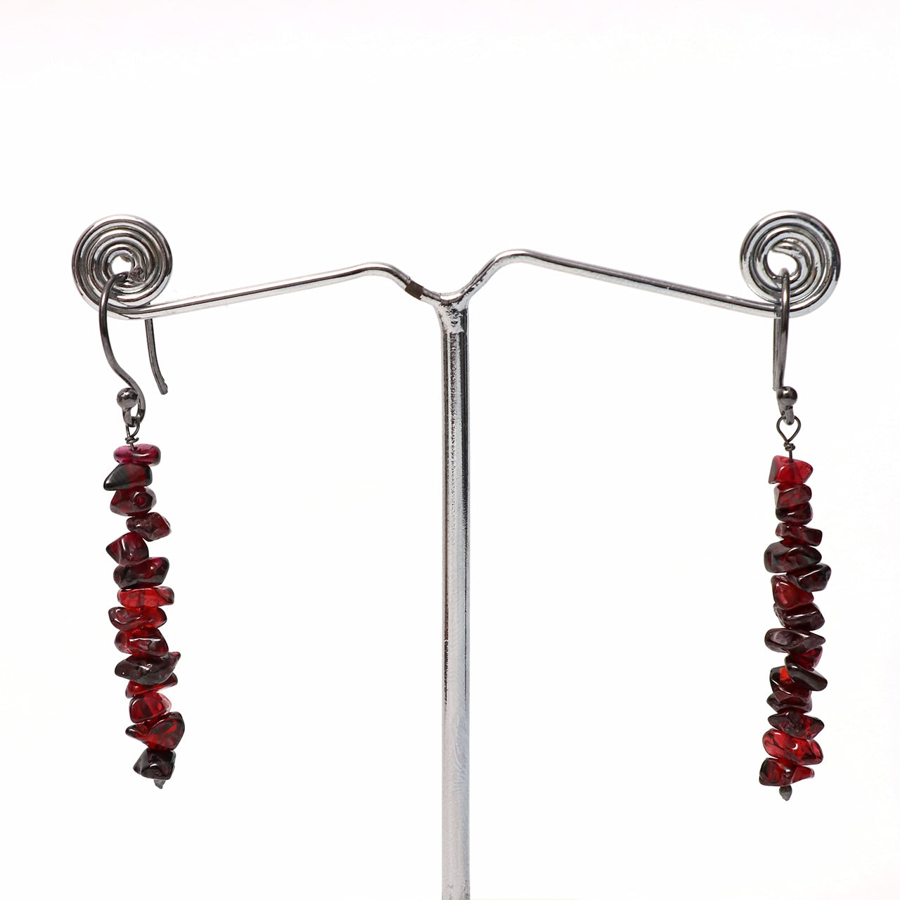 Natural Red Garnet Chips Crystal Earring, Yoga Jewelry, Meditation Earring, Crystals Earring, Raw Gemstone, Energy Healing Crystals, Birthday, Gift for Her, Gemstone Jewelry Quality (Red Garnet)