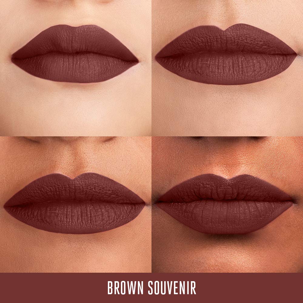 LAKMÉ Liquid Lipstick Brown Souvenir (Matte) & Lakmé Forever Matte Liquid Lip Colour, Red Sangria, 5.6 ml