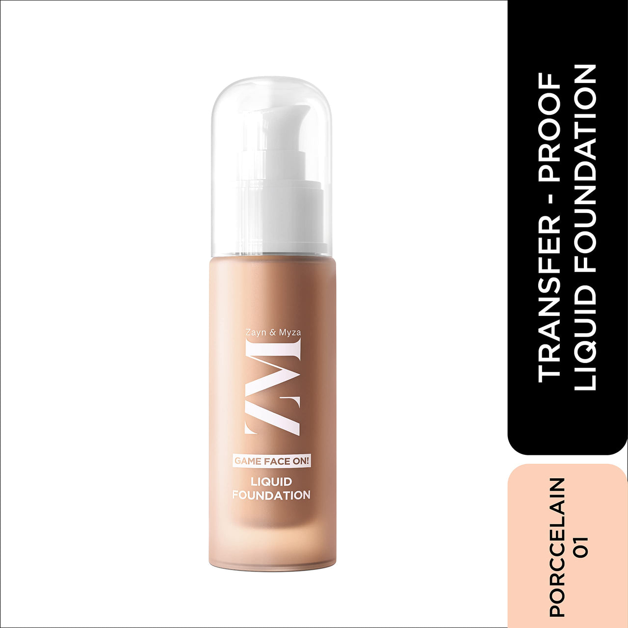 ZM Game Face on Liquid Foundation 12hour Long-lasting | Smudge-Proof | Transfer Proof | SPF 25 (Porcelain)