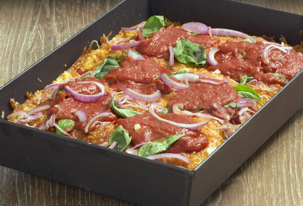 LloydPans Kitchenware 10 by 14 Inch Detroit Style Pizza Pan USA Made Hard-Anodized 10 Inch by 14 Inch