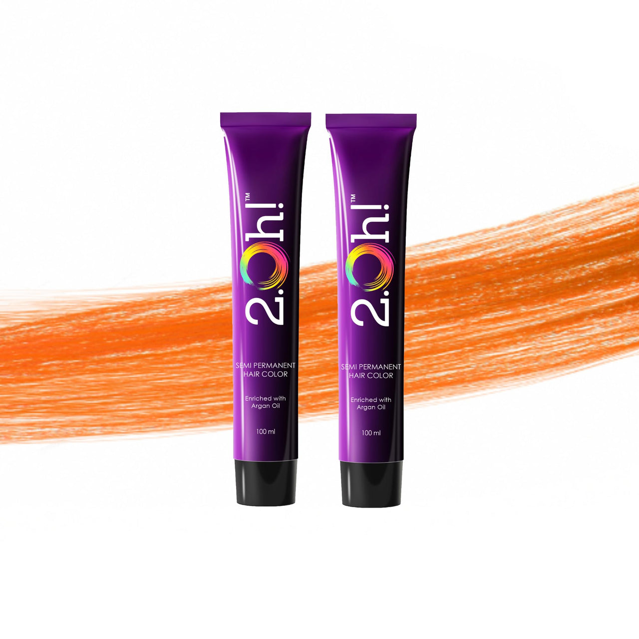 2.Oh! Italian- Orange Hair Color For Women & Men | Ammonia-Free DIY Semi Permanent Hair Color | Enriched with Argan Oil | Lasts upto 12-15 Washes | Pack of 2