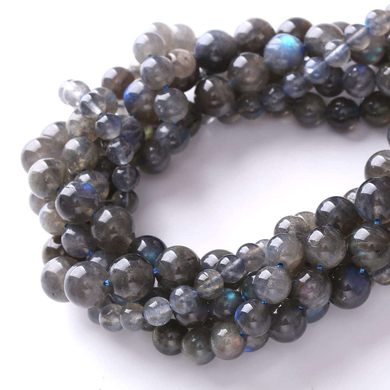 8mm 45pcs AAA Natural Labradorite Gemstone Beads for Jewelry Making Crystal Energy Stone Healing Power DIY Bracelet Necklace 15" Gray Labradorite 8mm