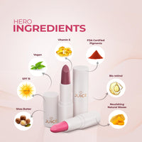 Juice Red Rebel - M01 Kiss Sensation Lipstick & Pink Desire - M01 Color Luxe Liquid Lipstick with Goodness of Bio Retinol, & SPF 15 UV Protection