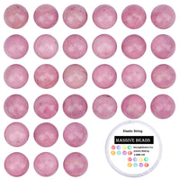 80Pcs Natural Crystal Beads Stone Gemstone Round Loose Energy Healing Beads with Free Crystal Stretch Cord for Jewelry Making (Rhodochrosite, 10mm) Rhodochrosite
