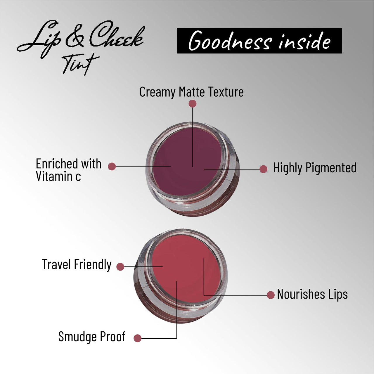 Seven Seas Lips & Cheek Tint Combo Pack of 2 | Matte Natural Blush for Women | Lip Tint with Vitamin E | Nourishing Cheek Tint (Wine Berry, Hippie Pink)