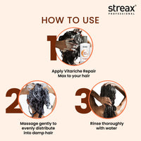 Streax Professional Vitariche Care Repair Max Shampoo For Women | Hair Shampoo With Biovit-A-OX Complex, Hydrolysed Flax Protein & Ceramide| Mild Shampoo For Dry, Damaged Hair, 300ml