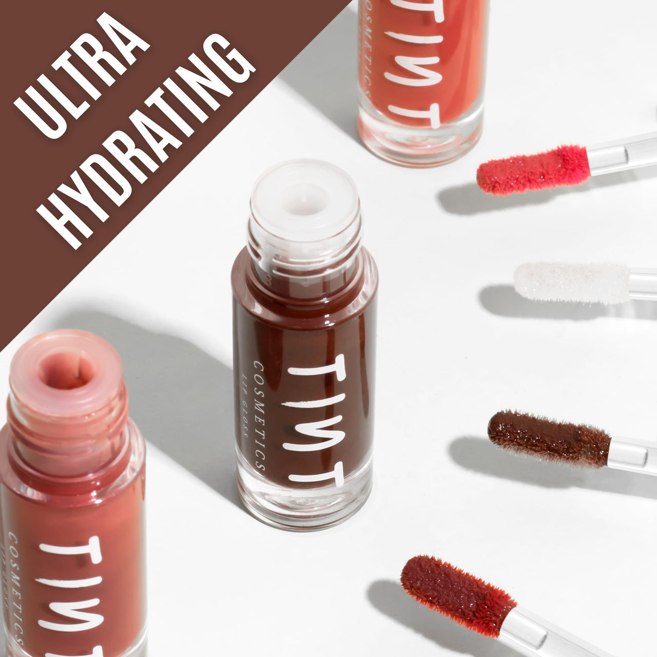 Tint Cosmetics Set of 2 Hydrating Lipgloss For All Skin Types, Light Weight, Long Lasting, Non Sticky, High Shine & Soft Liquid Natural Lip Gloss For Girl & Women (Minx, 5ml & Mocha, 10ml)