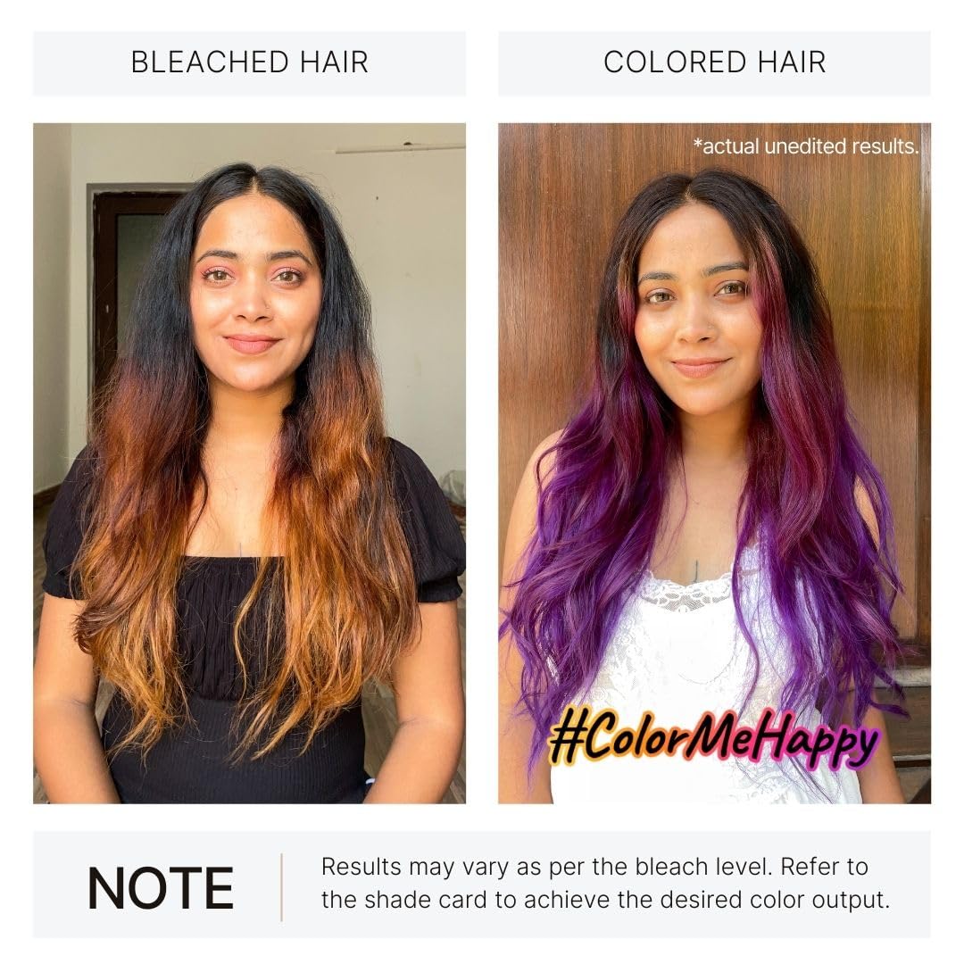 2.Oh! Italian- Purple Hair Color DIY Kit | Semi Permanent Hair Color + Hair Bleach for Hair Color | Hair Highlights for Women & Men | Hair Bleach with Plex & Argan oil| Lightening Kit