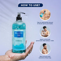 Bella Vita Luxury Skai Aquatic Unisex Body Wash Refreshing Shower Gel for Deep Cleansing, Hydrating & Moisturising Skin with Aloe Vera 500 Ml