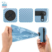 Best Pet Supplies 2-Pack Dog Poop Bag Holder Leash Attachment, Color, Reusable Mesh Dispenser Pouch for Travel, Walking, Park, and Outdoor Use, Soft and Durable with Clip-On - Mesh Baby Blue Mesh Dispensers (Baby Blue) 1 Count (Pack of 2)