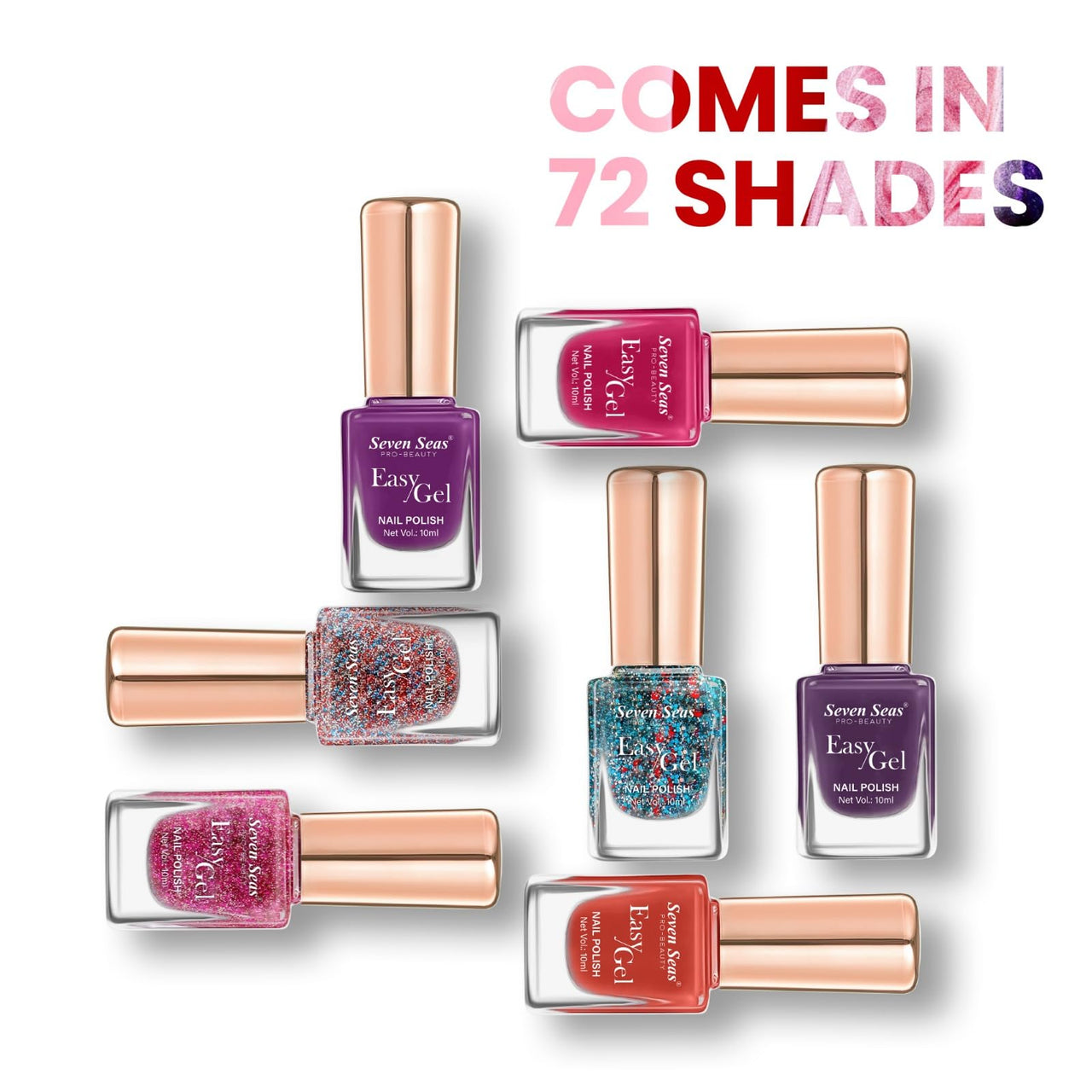 Seven Seas Easy Gel Nail Polish, Intense Glossy Finish, Hydrating Formula, Rich Pigmented, Quick Dry (205, 10ml)