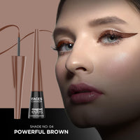 FACESCANADA Magneteyes Color Eyeliner Gel - Powerful Brown,4 Ml|Glossy Finish|24Hr Long-Lasting|Waterproof|Smudgeproof|Precise Application|Intense Color Payoff|Almond Extract & Vitamin E