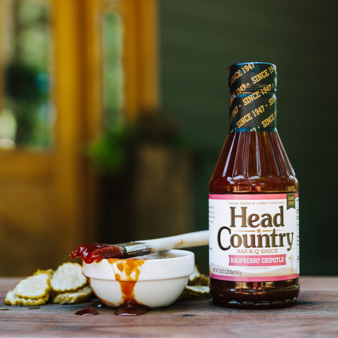 Head Country Bar-B-Q Sauce, Raspberry Chipotle | Soy Free, Gluten Free Barbecue Sauce With No Added Preservatives | Sweet & Smoky Championship BBQ Sauce For Chicken, Pork & More | 20 Ounce, Pack of 1