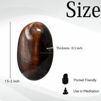 Red Tiger Eye Palm Stone - Pocket Massage Worry Stone for Natural Body Chakra Balancing, Reiki Healing and Crystal Grid… Red Tiger Eye
