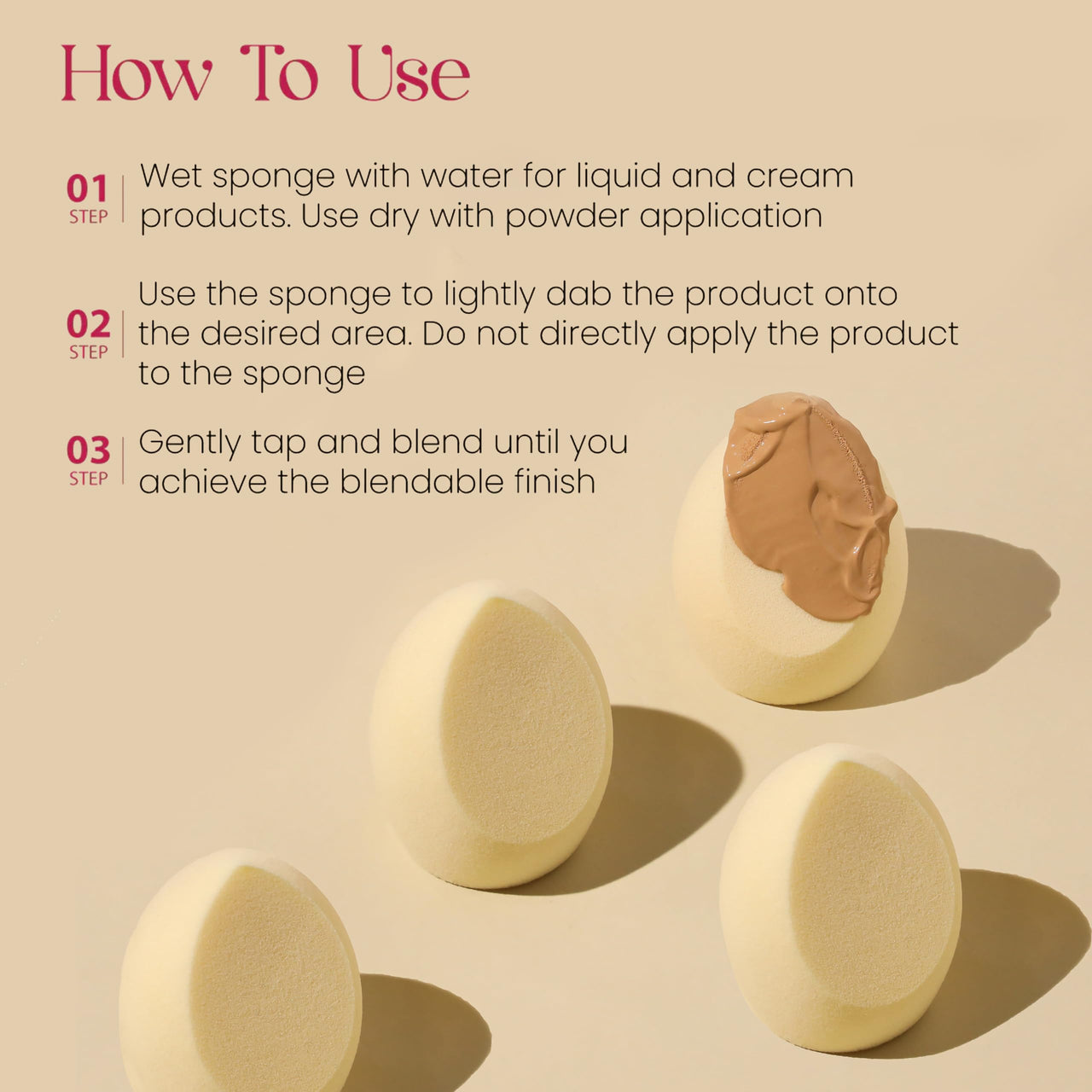 Milagro Beauty Cotton Beauty Blender Sponge, Latex-Free | Soft Makeup Sponge For Liquid/Creams/Powder Foundation, With Egg Case | Easy To Clean, Reusable | Natural & Dewy Finish | Slant Edge Shape