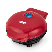 DASH Mini Maker for Individual Waffles, Hash Browns, Keto Chaffles with Easy to Clean, Non-Stick Surfaces, 4 Inch, Red Waffle Maker