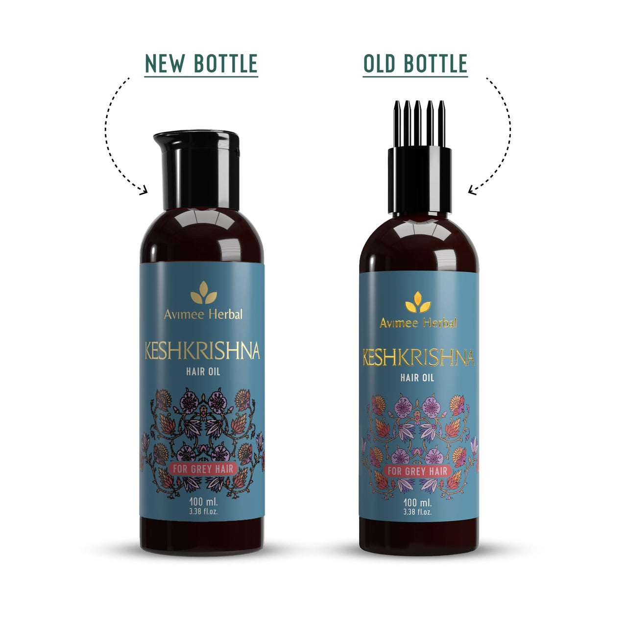 Avimee Herbal Keshkrishna Hair Oil | With Indigo, Amla, Currly Leaf and Henna Oil | Mineral Oil Free | 100 ml