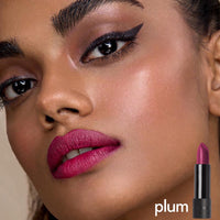 Ruby's Organics Semi-Matte Lipstick for Women All Indian Tones- Highly Pigmented, Moisturizing, Non Drying, Lightweight and Long Lasting- Lip Makeup, Synthetic Chemical Free- Plum, 3.7g