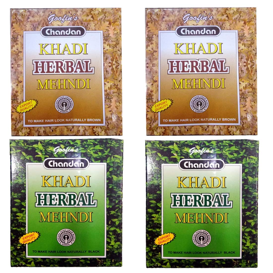 Khadi Pure Herbal Black & Brown Mehndi, 80 g (Pack of 4)