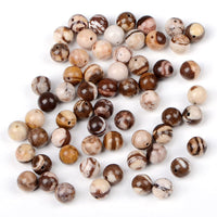 Bymitel 140Pcs Natural Crystal Beads Stone Gemstone Round Energy Healing Loose Beads with Stretch Cord for Jewelry Making Bracelets Anklets (Brown Zebra Jasper, 8mm 140pcs) Brown Zebra Jasper