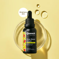 QUENCH BOTANICS Quench Vitamin C Glow Boost Face Serum with 5% Ethyl Ascorbic Acid | Brightening Serum for Dark Spots & Uneven Skin Tone | Highly Stable & Non Irritating | Made in Korea (30ml)