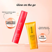 Foxtale Golden Glow Duo | SPF 50 Glow Sunscreen & Super Glow Moisturizer | Vitamin C, Niacinamide & Peptides | Brightens, Hydrates, Prevents Tan & Pigmentation | Lightweight, Non-Sticky, No White Cast | All Skin Types | Summer Essentials