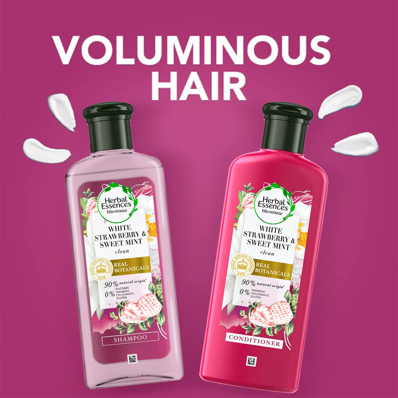 Herbal Essences White Strawberry & Sweet Mint CONDITIONER- For Cleansing and Volume - No Paraben, No Colorants, 240 ML