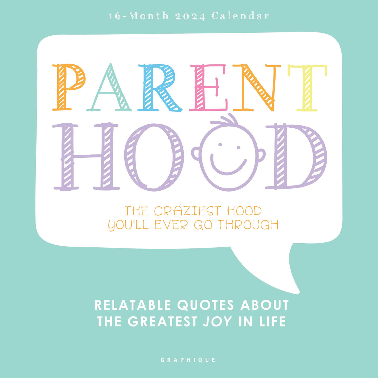 Graphique 2024 Parenthood Wall Calendar | 12” x 12” | Thick Paper | Home & Office Organizer | Large Monthly Grid | 3 Languages & Marked Holidays | 4 Month Preview Page for 2025