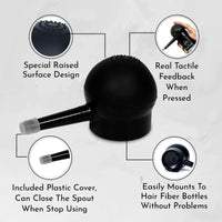 StyleMake Thickener Hair Fiber Black 28gm With Pump For Thin & Fine Hair Instantly Transform | Hair Thickening Fibre Spray For Men & Women | Hair Loss Concealer | (Black Fiber + Applicator)