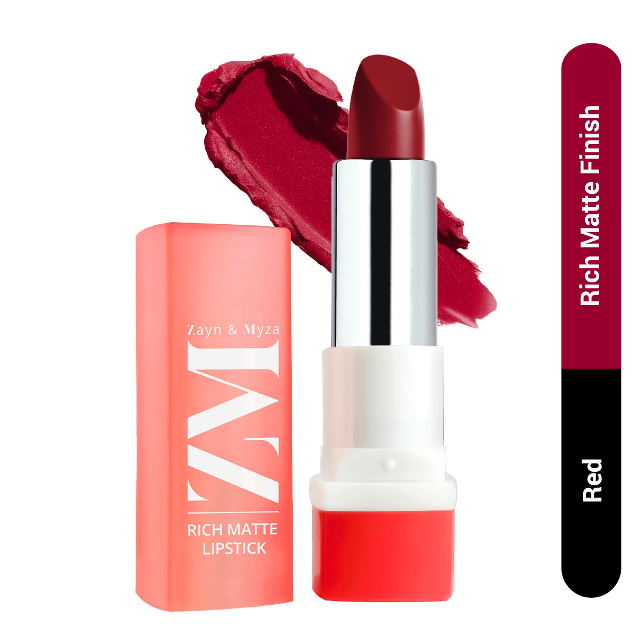 ZM Zayn & Myza Rich Matte Lipstick | Smooth and Light Weight | Intense Color in one Swipe | High Pigmentation Bullet Lip Stick Enriched with Argan oil, Murumuru and Shea Butter (4.2 gm, Girl Boss)