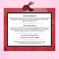 Nat Habit Lip Balm Fresh Beetroot Crush 10gm Lip Butter With Desi Ghee & Raw Honey For Natural Pink Lips, Nourishment, Dark And Chapped Lips - (Pack of 1)