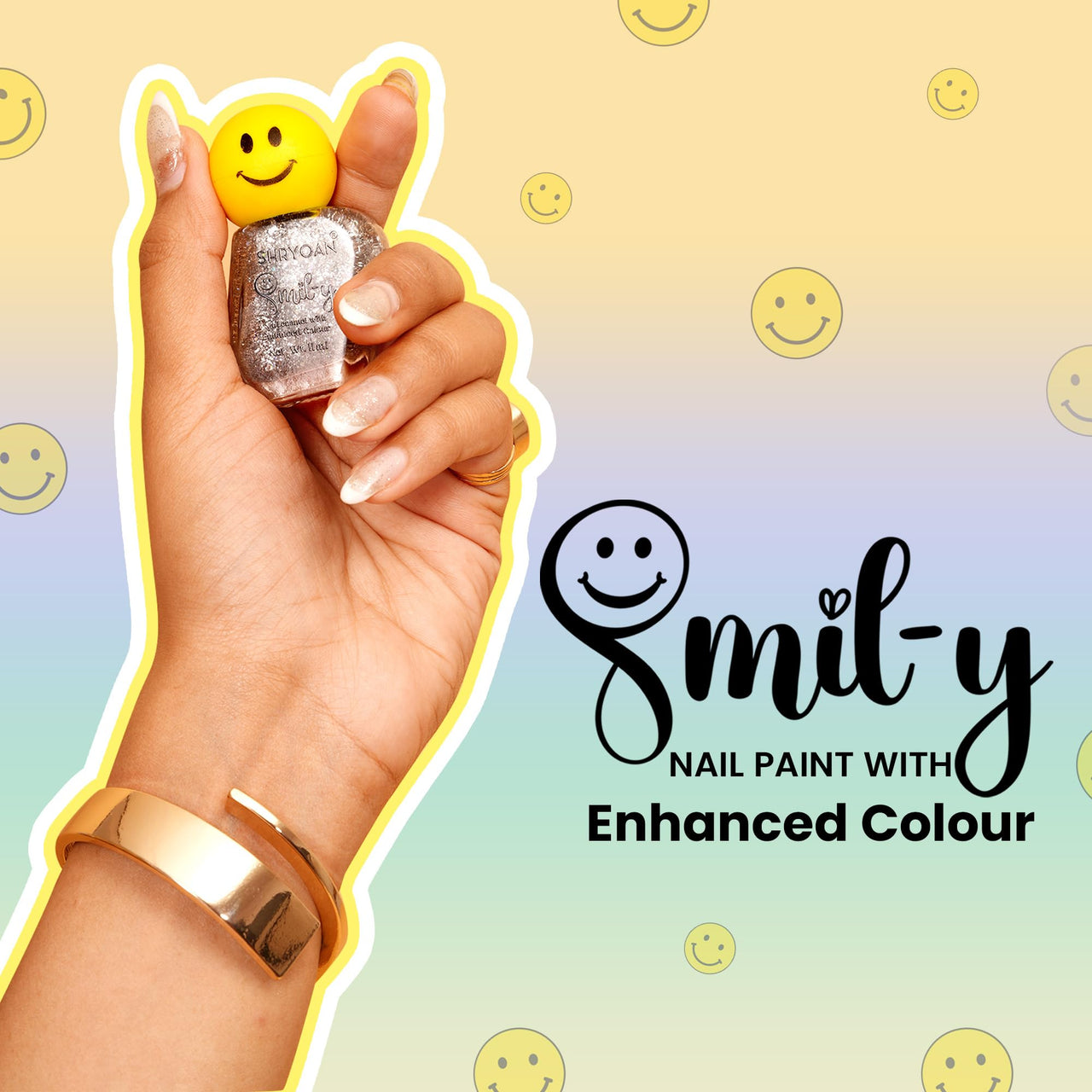 Shryoan Smil-y Glossy Nail Enamel With Enhanced Colors | Long Lasting Nail Polish | With Nail Polish Remover | Shade- Glitter Fusion | Set of 3 | 11ml Each