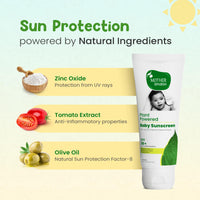Mother Sparsh Natural Baby Sunscreen Lotion-100ml with SPF 30+ For UVA & UVB Protection | Plant derived 95% Bio Based Ingredients