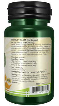 NOW Pet Health, G.I. Support Supplement, Formulated for Cats & Dogs, NASC Certified, 90 Chewable Tablets Light Brown