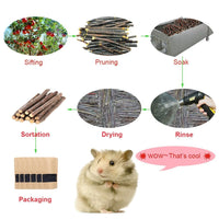sharllen 400g (14.10oz) Natural Apple Sticks Wood Tree Branches Pet Snacks Chew Toys for Rabbit Hamsters Guinea Pig Chinchillas Squirrel and Other Small Animals by