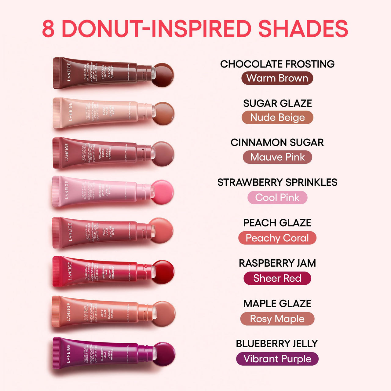 Laneige Glaze Craze Tinted Lip Serum | Plumping, Nourishing Hydration with Polypeptide and Ceramides | Lip Balm for Dry & Chapped Lips |Ultra Glamorous Shiny Lips | Blueberry Jelly (Vibrant Plum)-12g