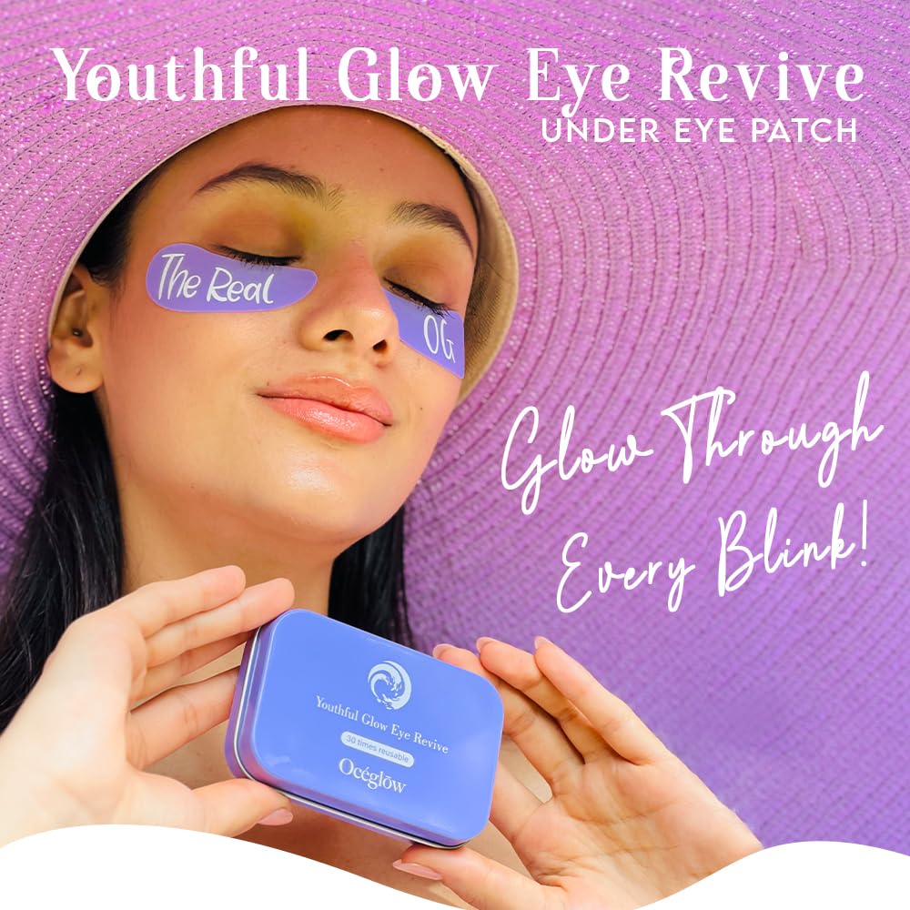 OCEGLOW-Powerful Marine Extracts Youthful Glow Eye Revive Under Eye Patch | Reduces Dark Circles, Puffiness & Fine Lines | Hydrates & Refreshes Under Eye Area | For Radiant & Youthful Eyes, 30 Grams