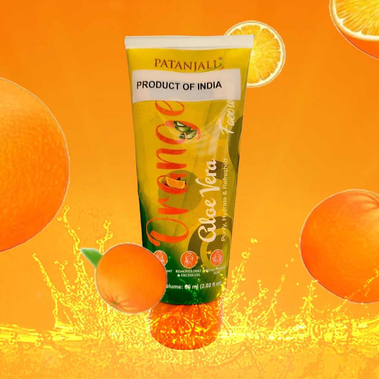 Patanjali Face Wash - Orange And Aloevera (60g) (Pack of 3)