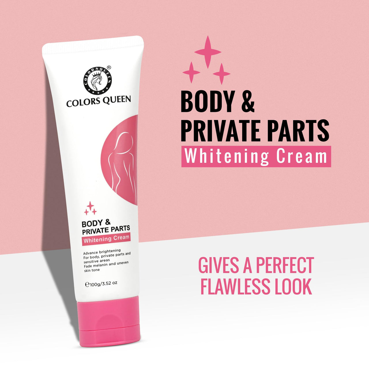 Colors Queen Body & Private Parts Whitening Cream | Whitening & Moisturizing Cream for Neck, Body, Private Parts & Legs Enriched with Niacinamide and Hyaluronic Acid