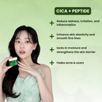 Mirabelle Korea Cica-Pep Intensive All-in-One Cream 100g | Korean Skincare for Acne Treatment & Collagen Boost | Peptides & Sal Tree Butter | Anti-Aging Face Moisturizer for Men & Women | All Skin Types