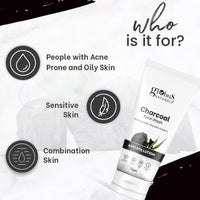 Globus Naturals Anti Pollution Charcoal Face Wash, Enriched with Tea Tree Oil, For Oily & Acne Prone Skin, 75 gm (Pack of 2)